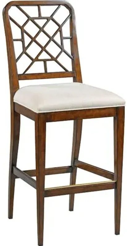 Penny Barstool - Brown Bordeaux/Linen - Ivory