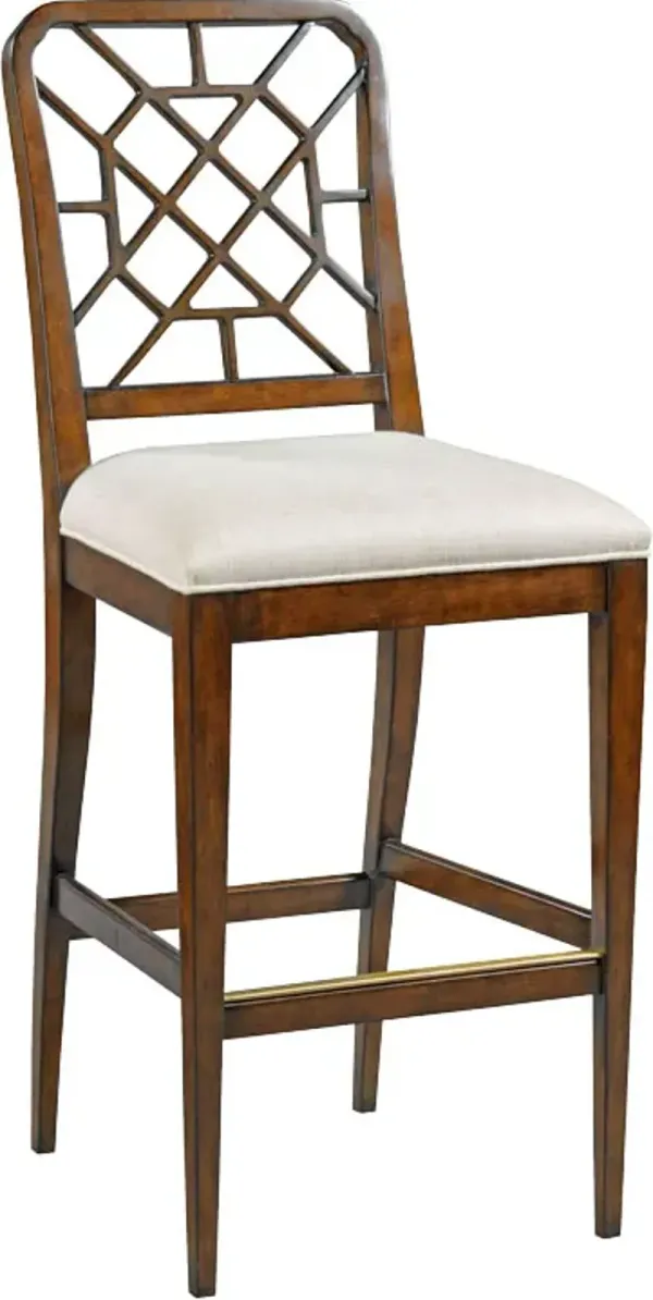 Penny Barstool - Brown Bordeaux/Linen - Ivory