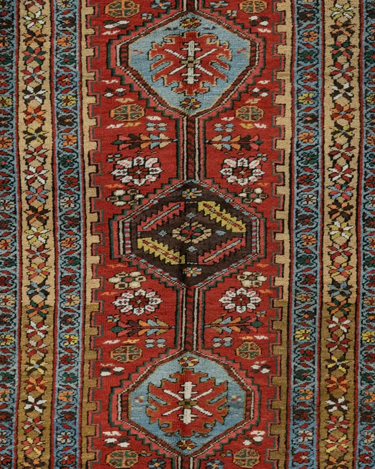 Persian Heriz Runner 3'4 X 14'5 - Red