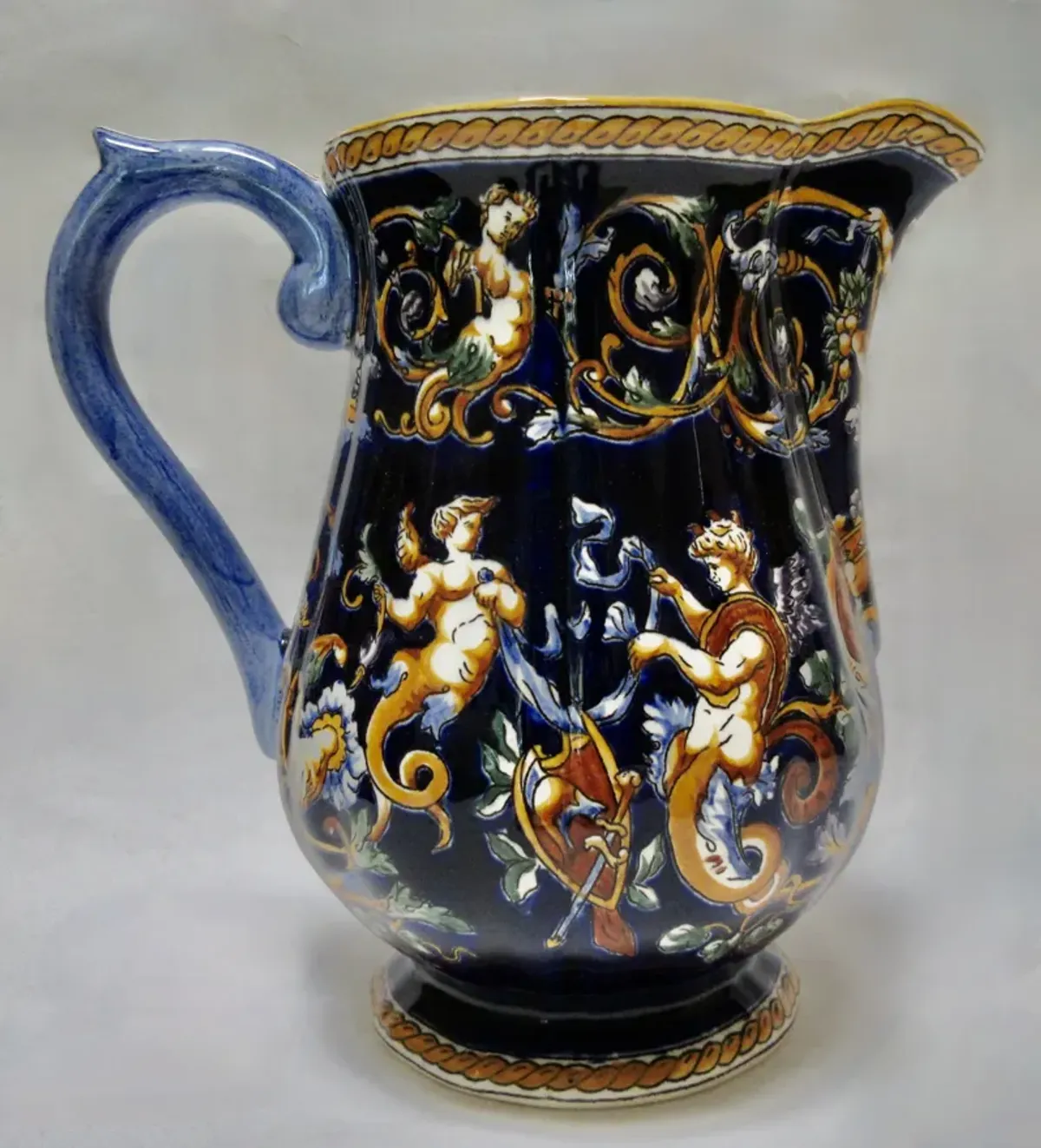 Gien French Cherubs Coffee Pot/Pitcher - The Emporium Ltd. - Blue