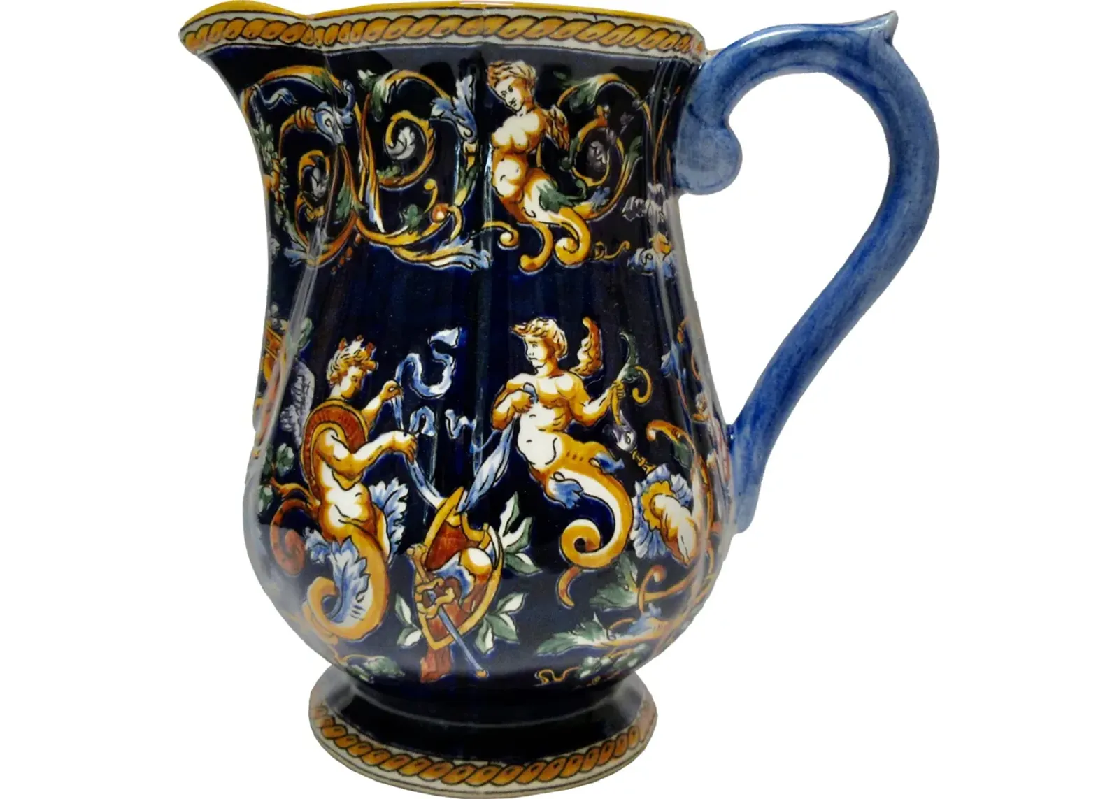 Gien French Cherubs Coffee Pot/Pitcher - The Emporium Ltd. - Blue