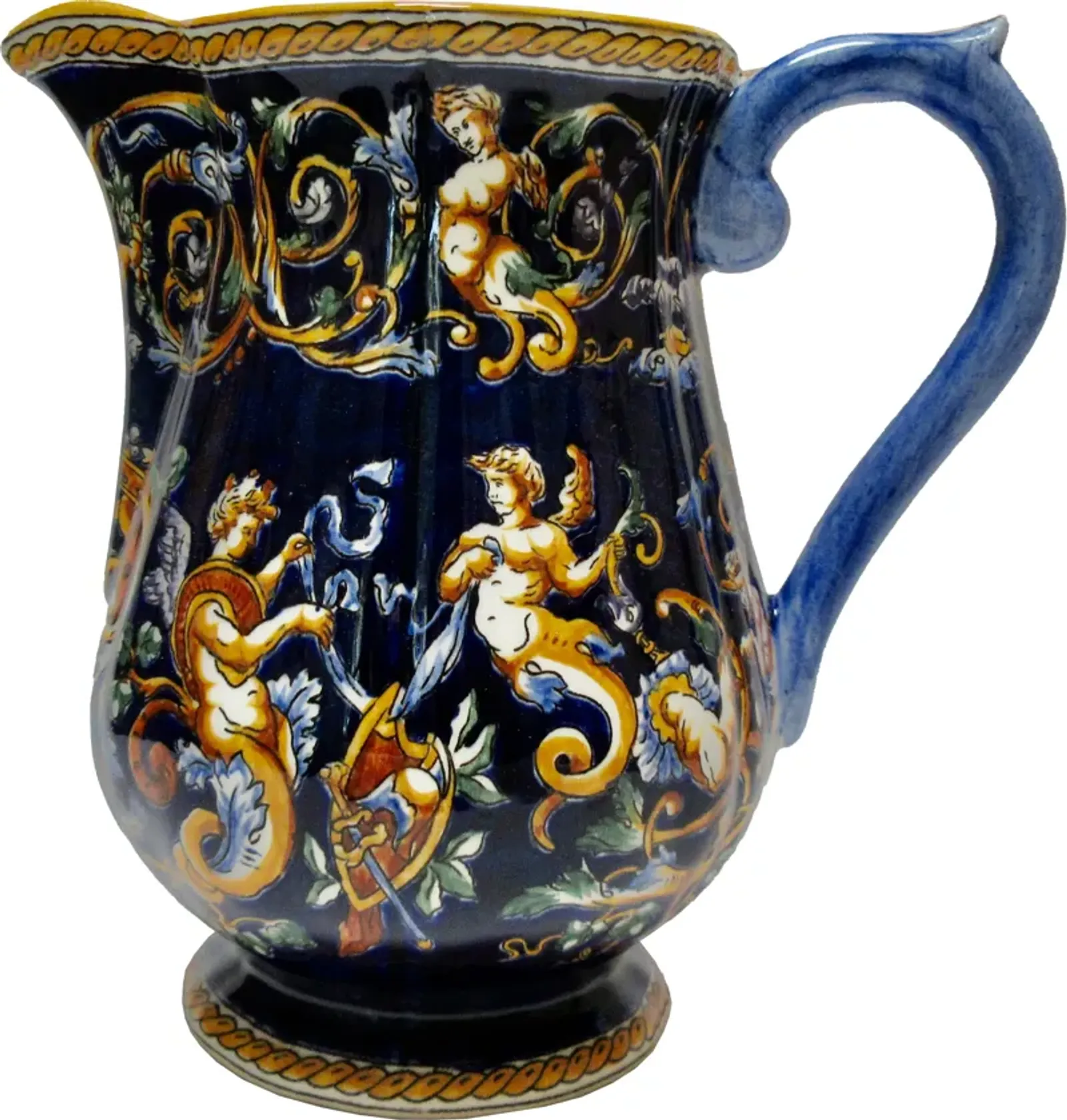 Gien French Cherubs Coffee Pot/Pitcher - The Emporium Ltd. - Blue