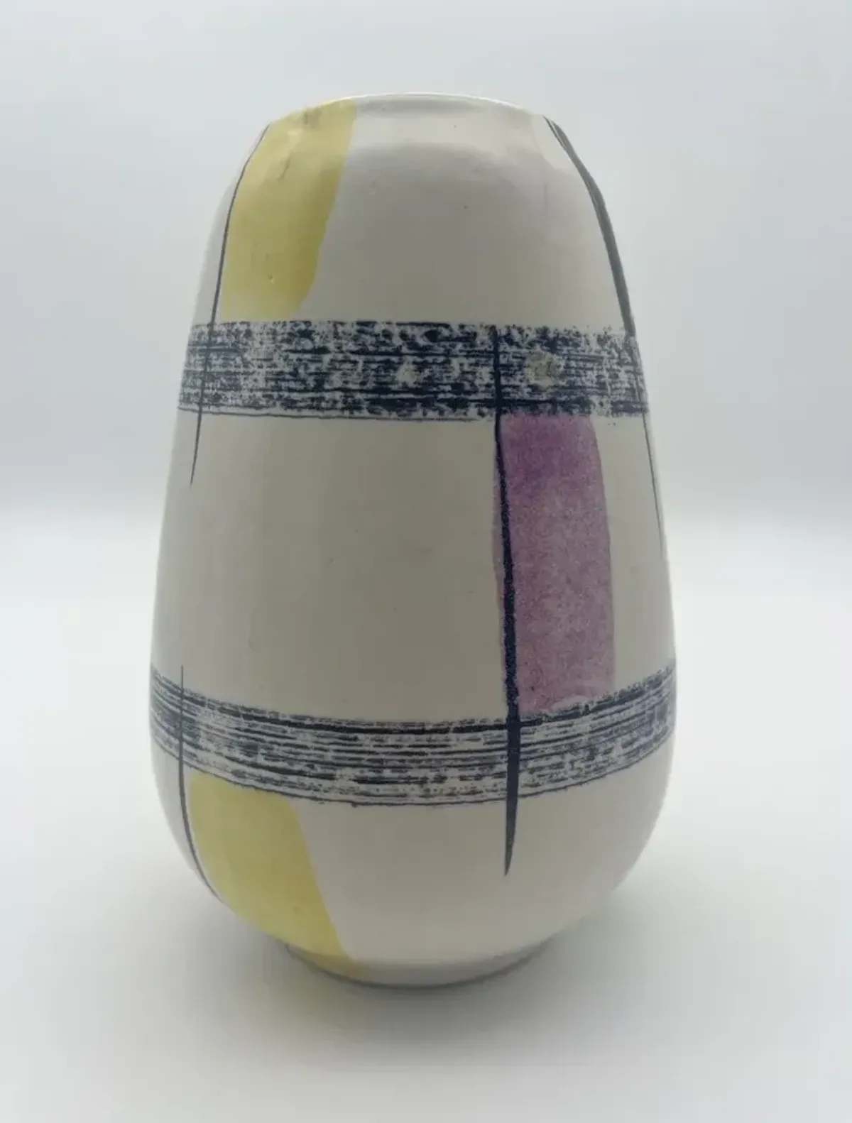 1960s West German Abstract Ceramic Vase - Pilar Collection - White