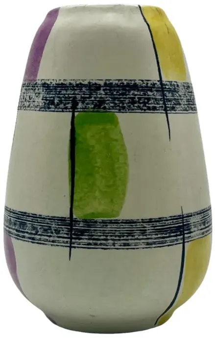 1960s West German Abstract Ceramic Vase - Pilar Collection - White