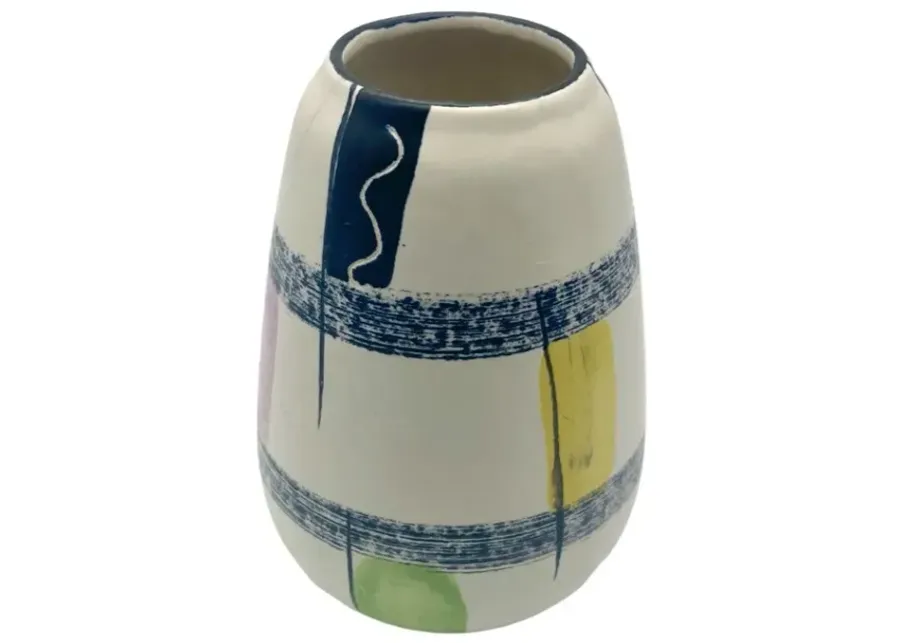 1960s West German Abstract Ceramic Vase - Pilar Collection - White