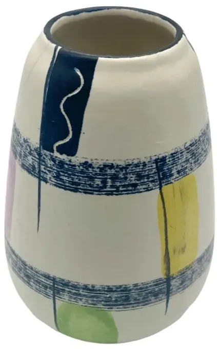 1960s West German Abstract Ceramic Vase - Pilar Collection - White