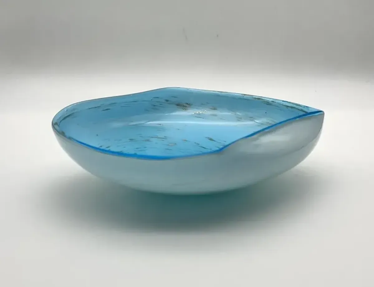 C. 1960s Italian Blue Murano Glass Bowl - Pilar Collection