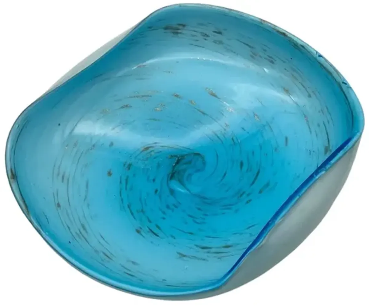 C. 1960s Italian Blue Murano Glass Bowl - Pilar Collection