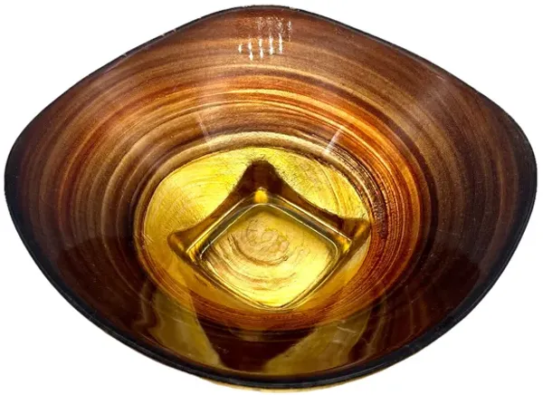 C. 1970s Decorative Gold Pedestal Bowl