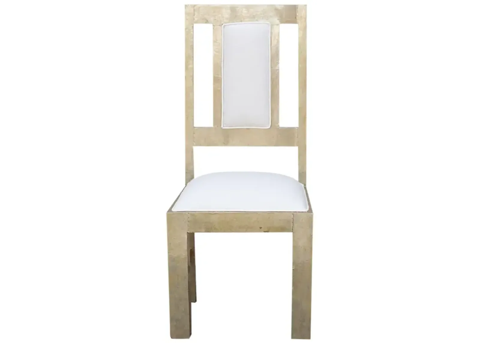 Vintage Silver Linen Dining Chair - de-cor - White