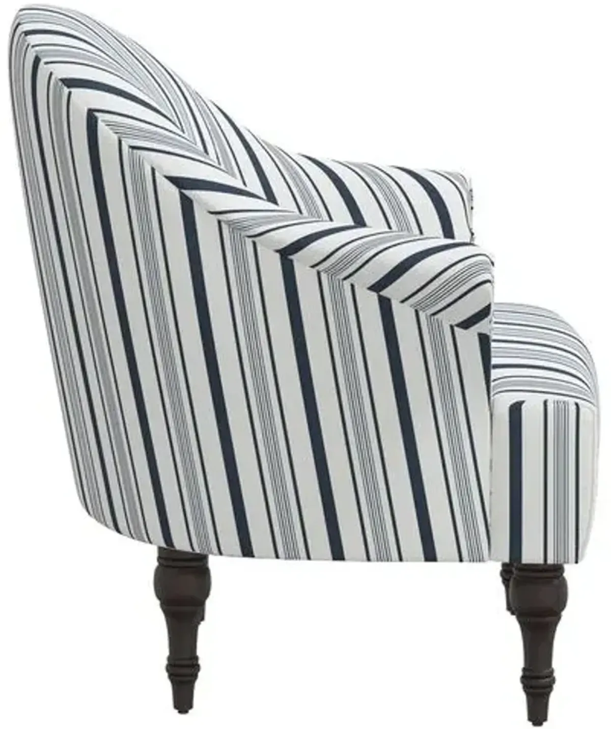 Charlotte Luli Stripe Accent Chair - Blue, Comfortable, Durable, Cushioned