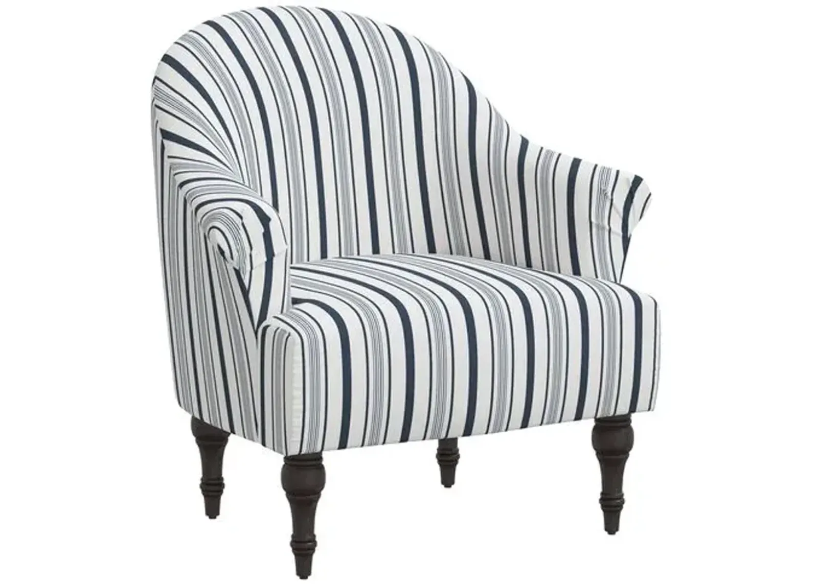 Charlotte Luli Stripe Accent Chair - Blue, Comfortable, Durable, Cushioned