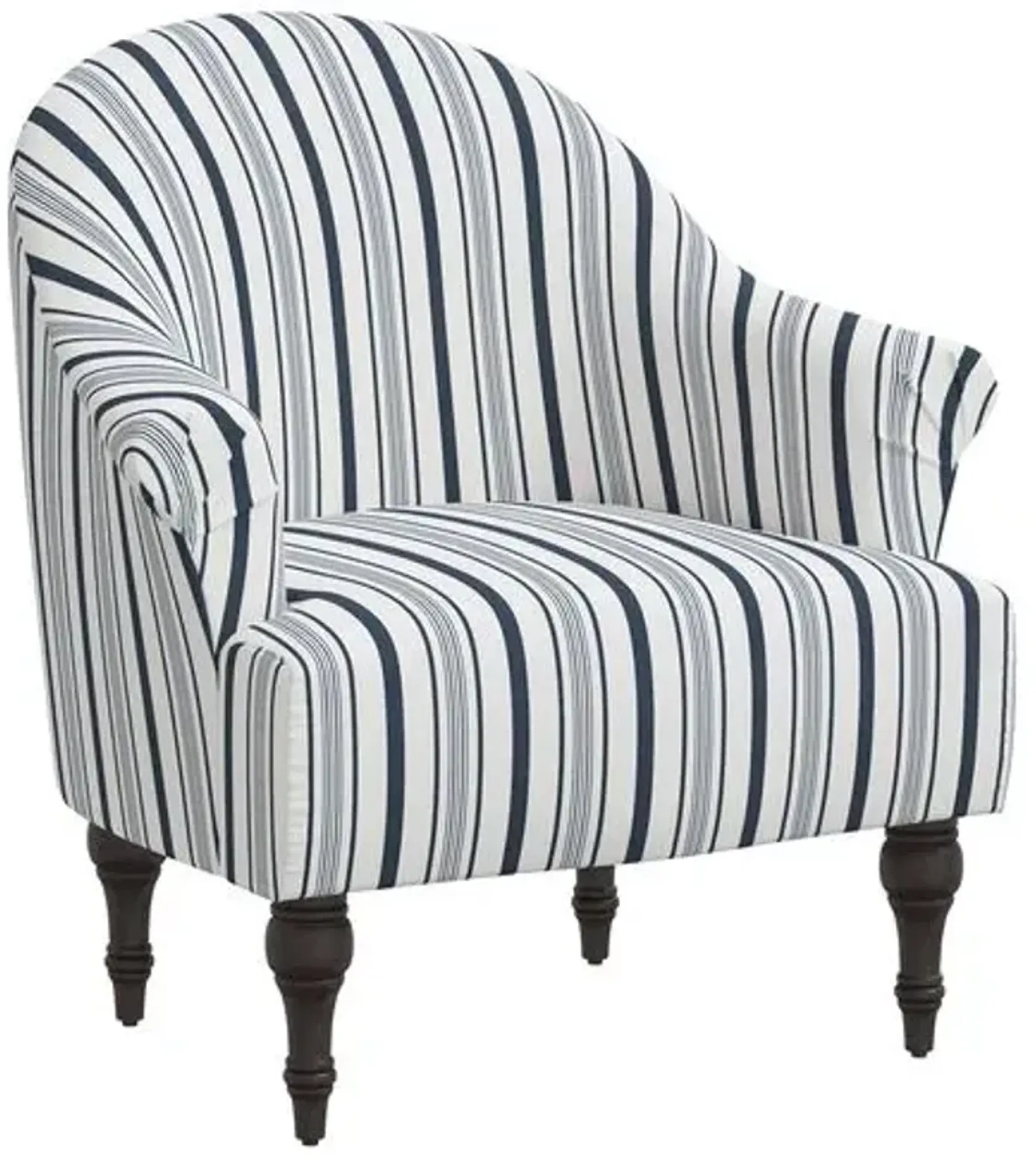 Charlotte Luli Stripe Accent Chair - Blue, Comfortable, Durable, Cushioned