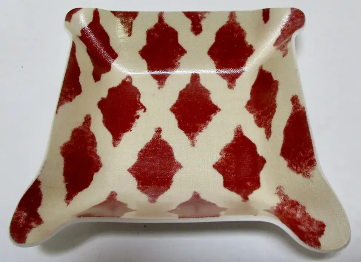 Hand Printed Fabric Tray - The Emporium Ltd. - Red