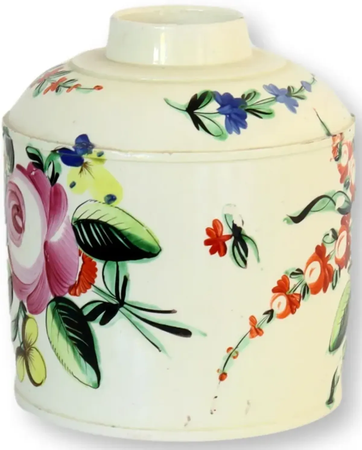 Antique English Creamware Tea Caddy
