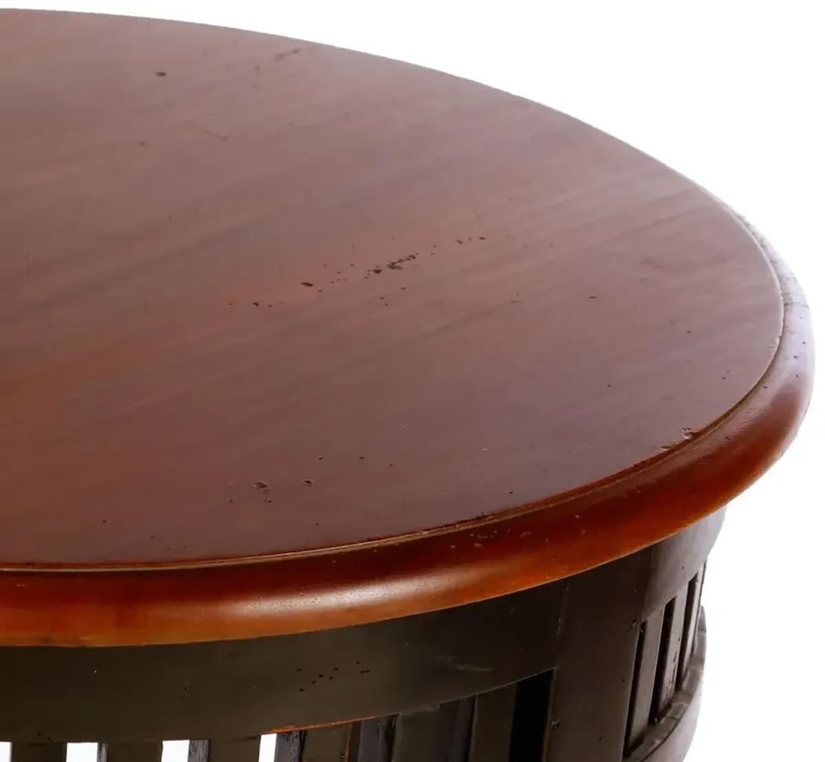 Krista Round Lamp Side Table, Walnut