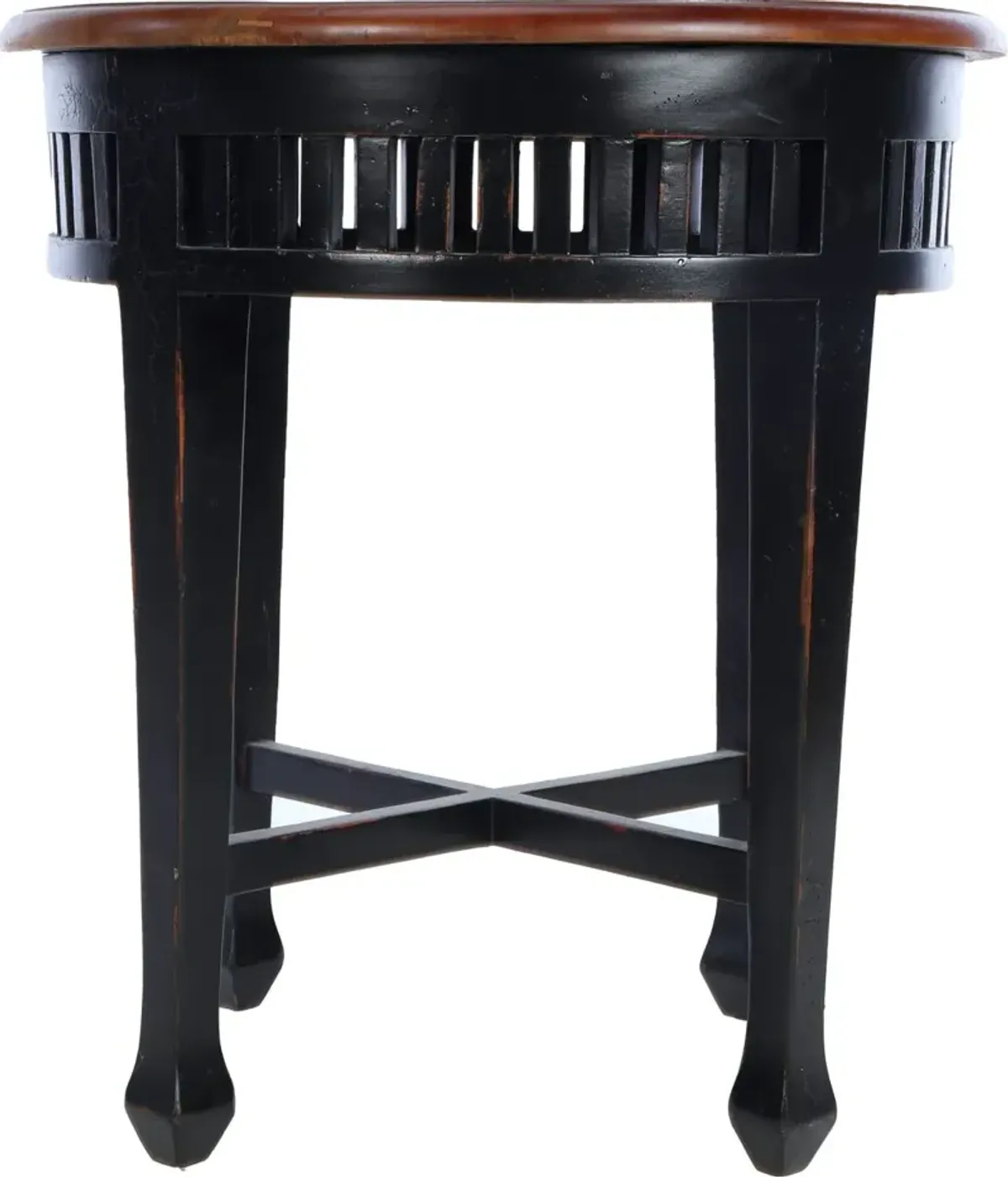 Krista Round Lamp Side Table, Walnut