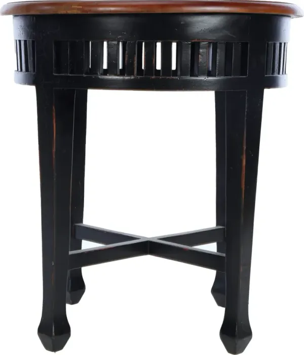 Krista Round Lamp Side Table, Walnut