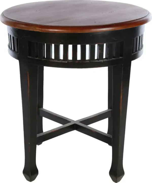 Krista Round Lamp Side Table, Walnut