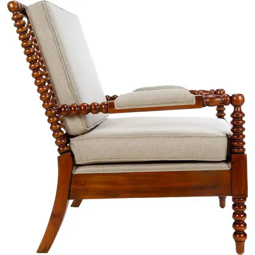 Randal Mahogany Spindle Chair - Natural - Beige