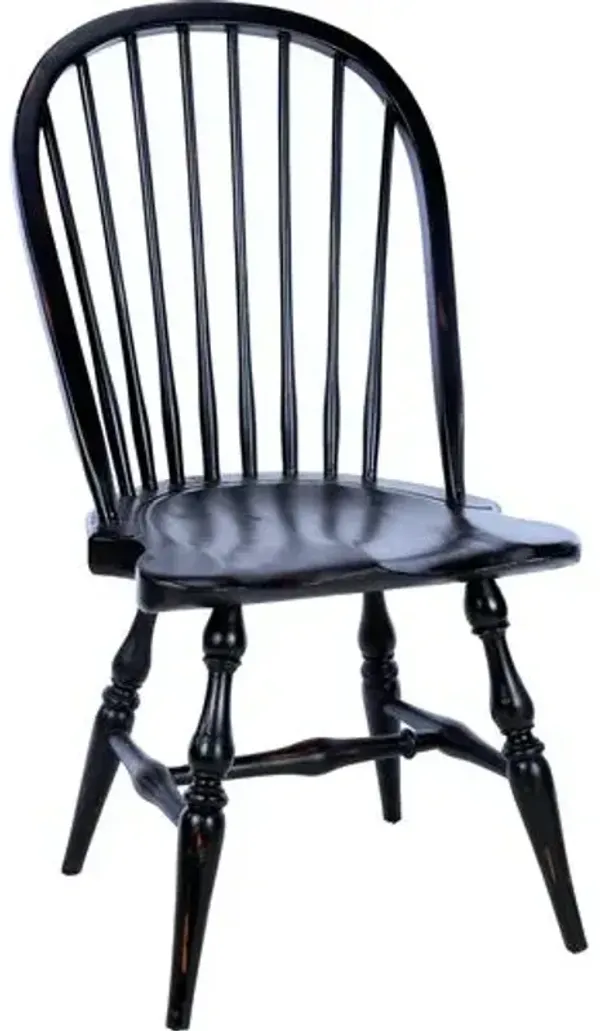 Meirit Windsor Side Chair - Antique Black