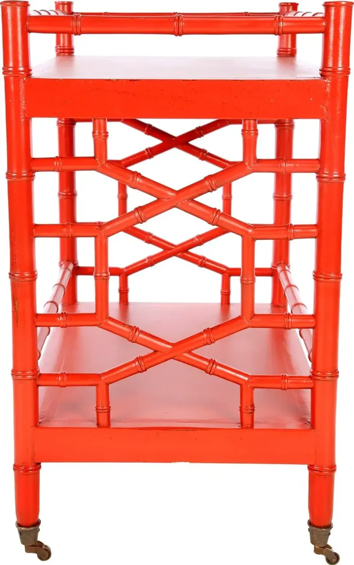 Marcia Chippendale Tea Cart, Red