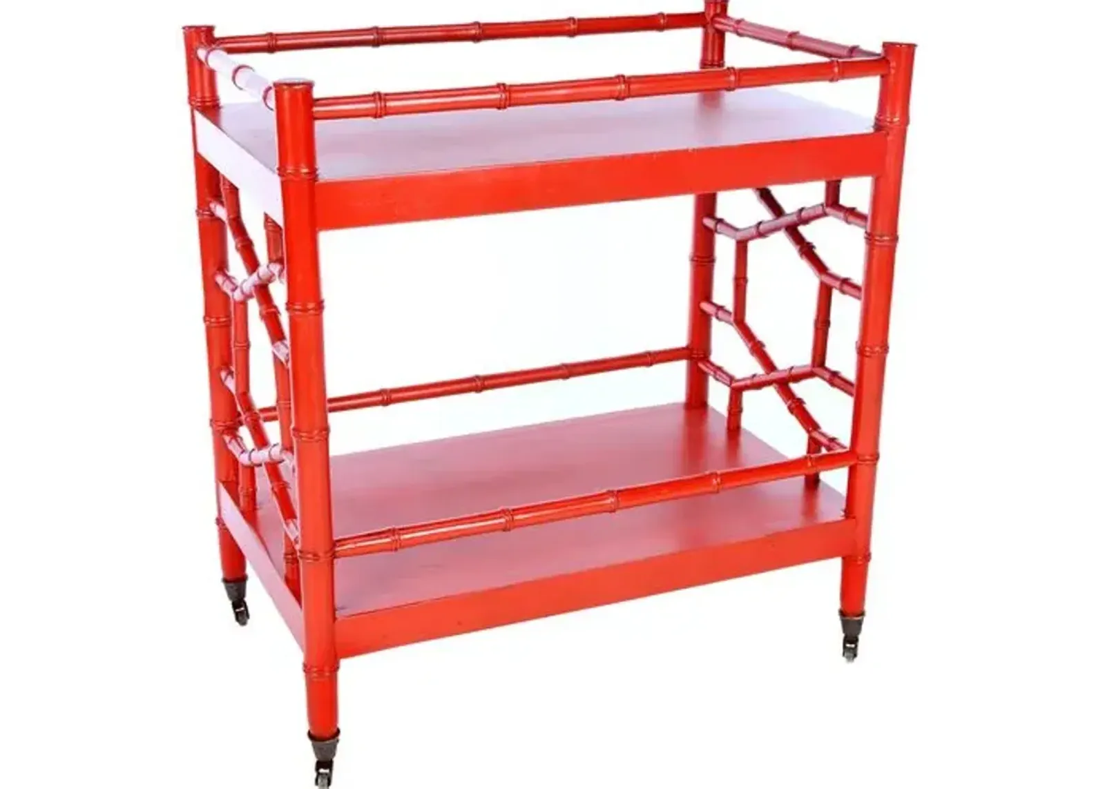 Marcia Chippendale Tea Cart - Red