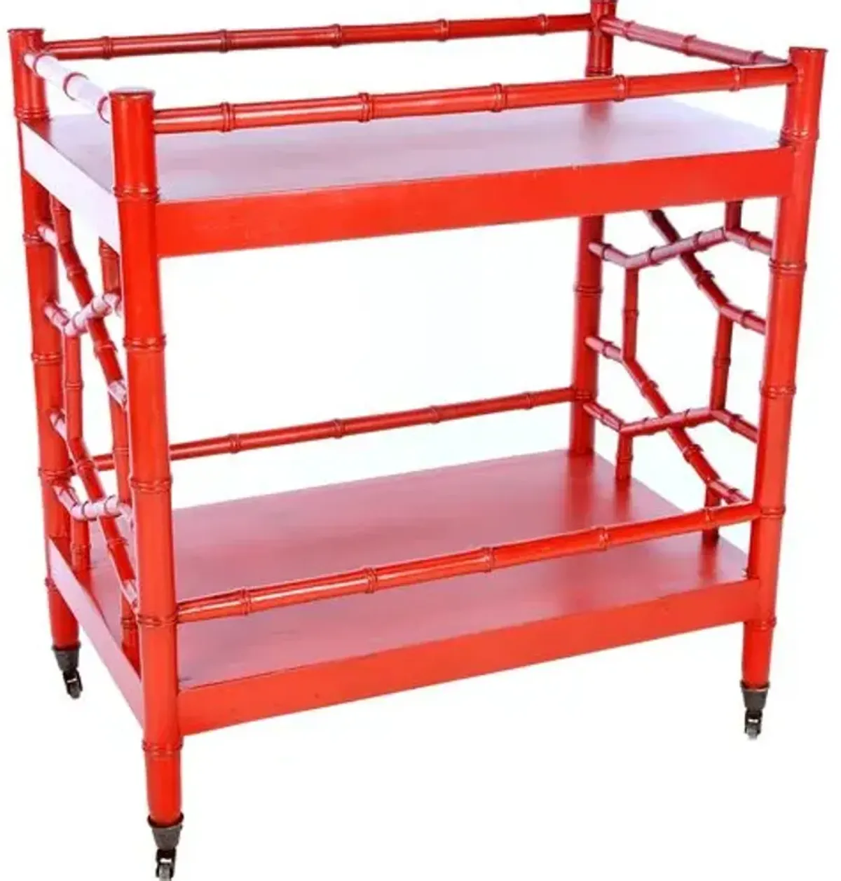 Marcia Chippendale Tea Cart - Red