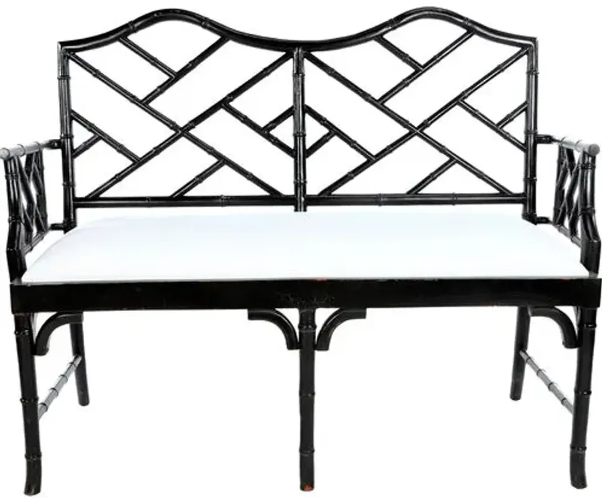 Marcia Chippendale Settee - Black - White