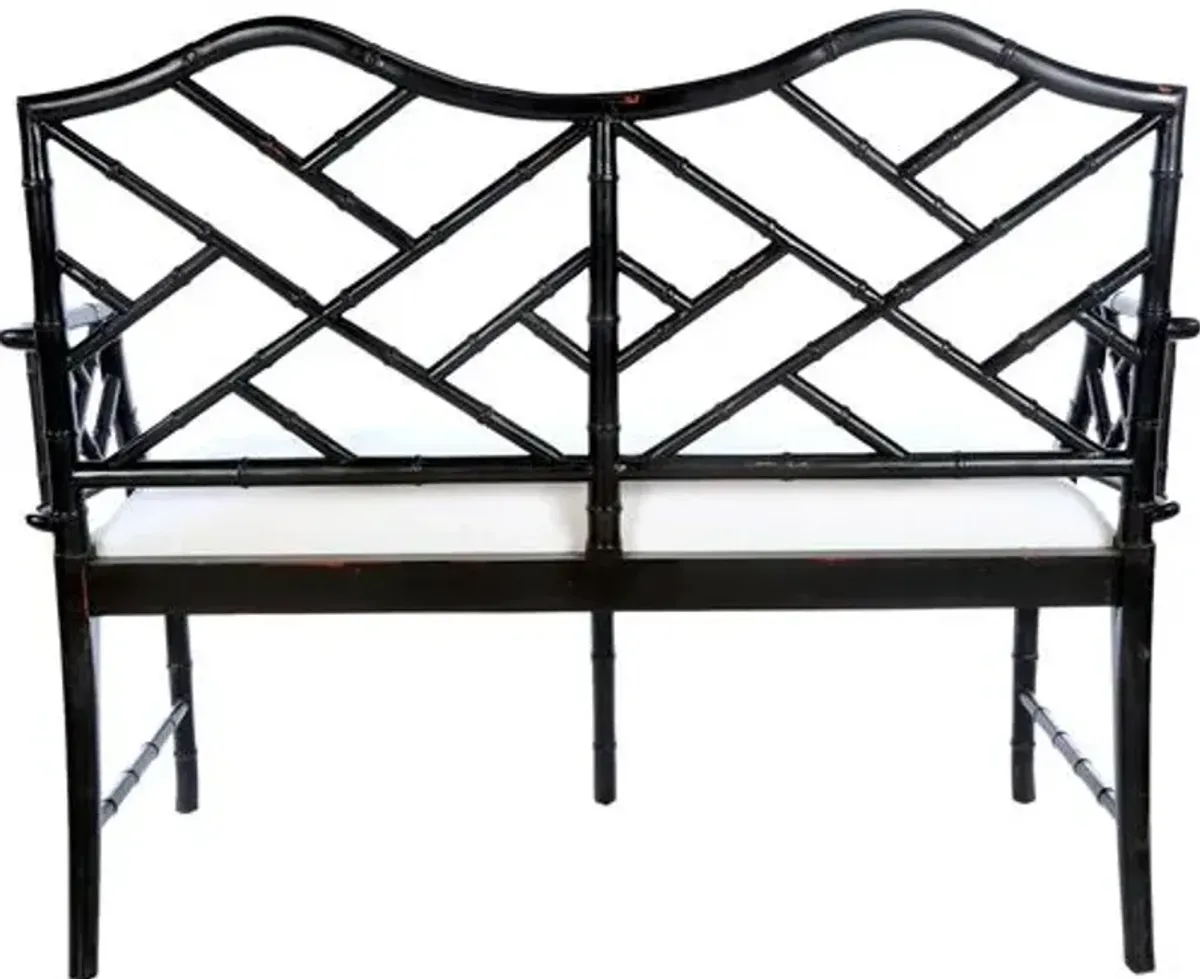 Marcia Chippendale Settee - Black - White