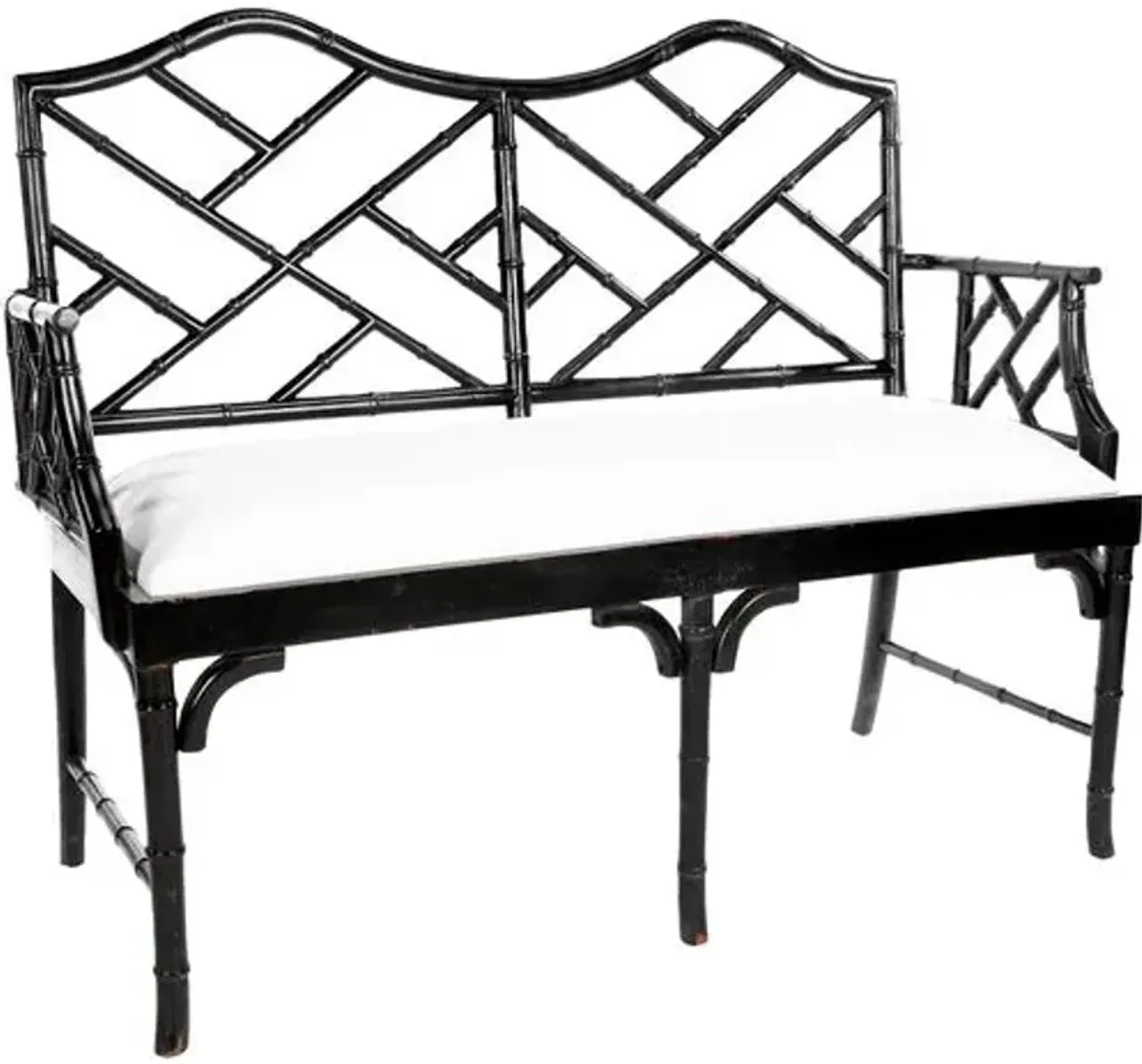 Marcia Chippendale Settee - Black - White