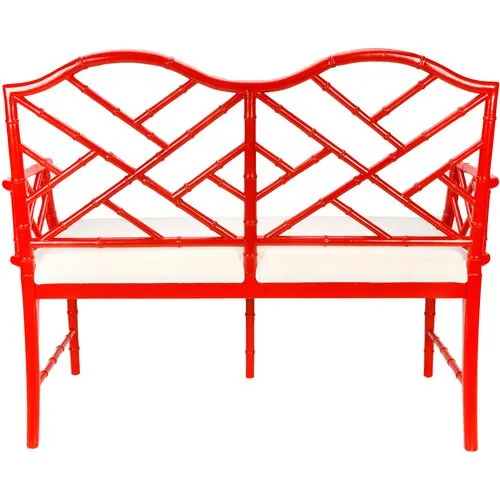 Marcia Chippendale Settee - Red - White