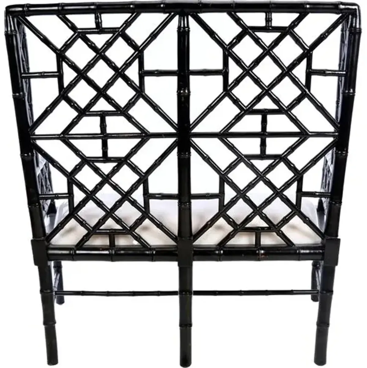 Tyra Wingback Chippendale Settee - Black - White