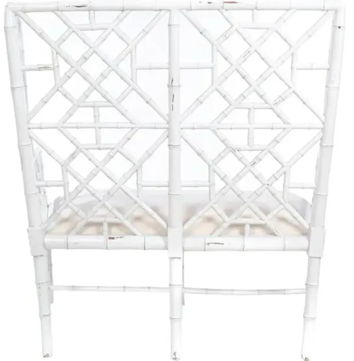 Tyra Wingback Chippendale Settee - White