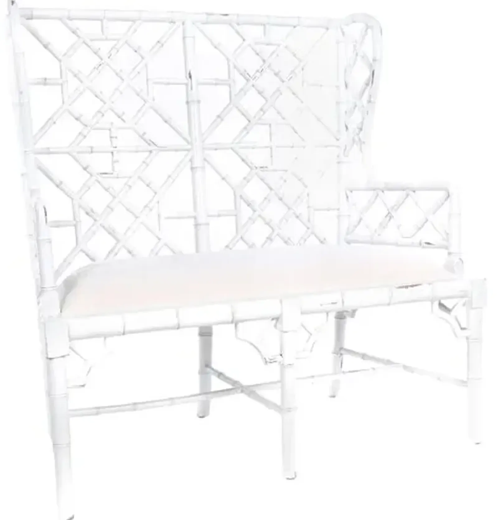 Tyra Wingback Chippendale Settee - White