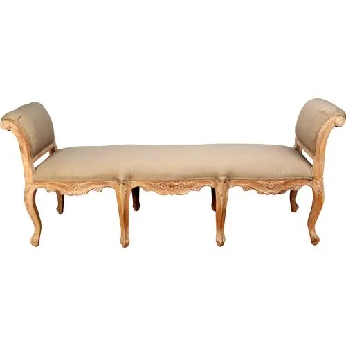 Cecilia Rolled-Arm Bench - Natural - Beige