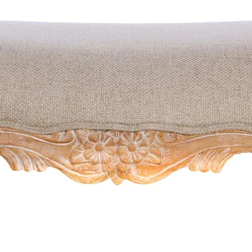 Cecilia Rolled-Arm Bench - Natural - Beige