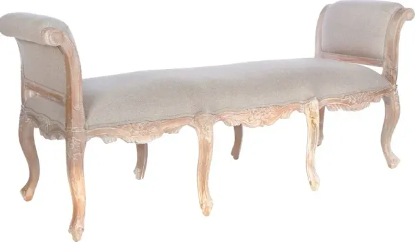 Cecilia Rolled-Arm Bench, Natural