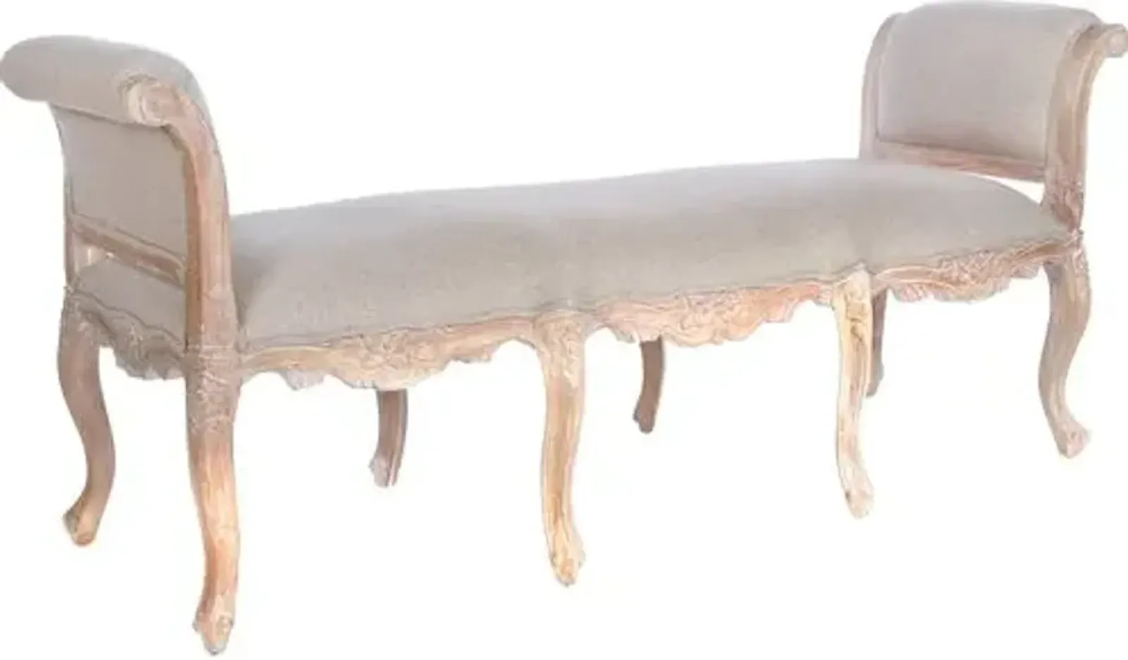 Cecilia Rolled-Arm Bench - Natural - Beige