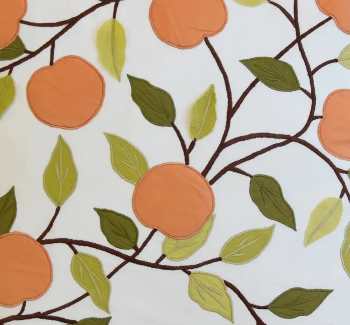 Orange Fruit Botanical Appliqu Pillow