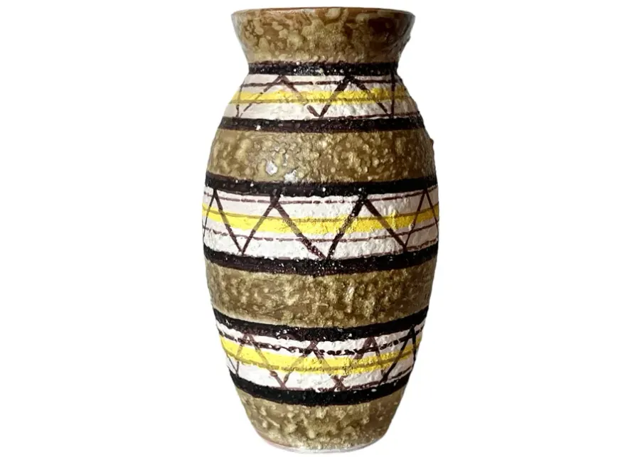 1970s Italian Painted Ceramic Vase - Pilar Collection - Beige