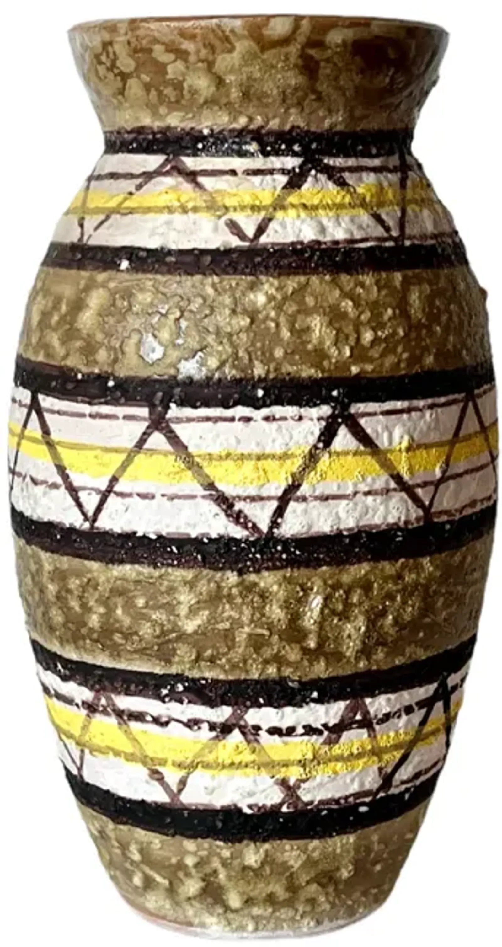 1970s Italian Painted Ceramic Vase - Pilar Collection - Beige