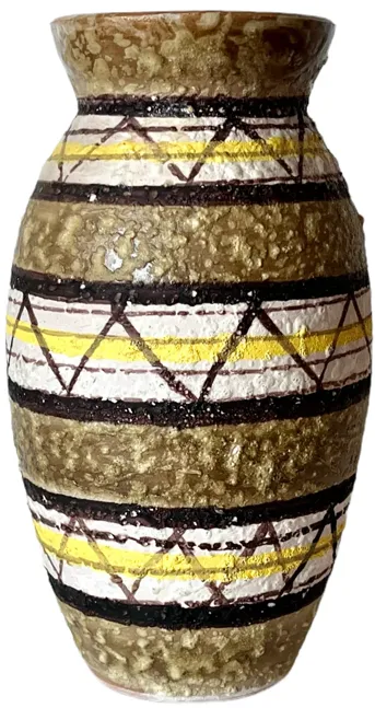 1970s Italian Painted Ceramic Vase - Pilar Collection - Beige