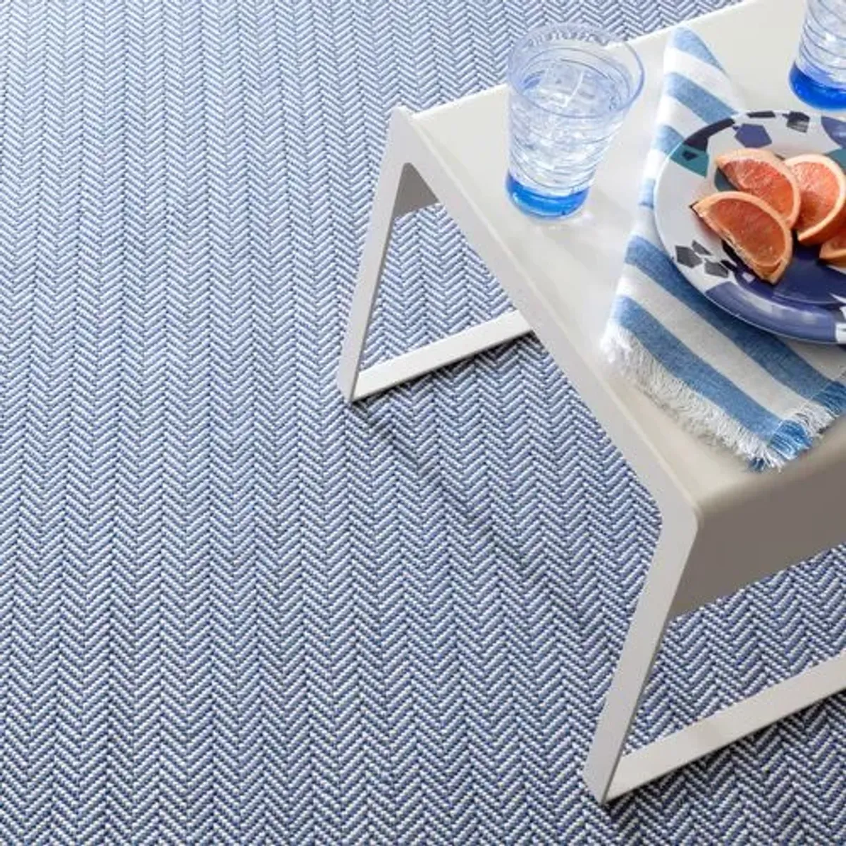 Herringbone Rug - DASH & ALBERT - Blue - Blue