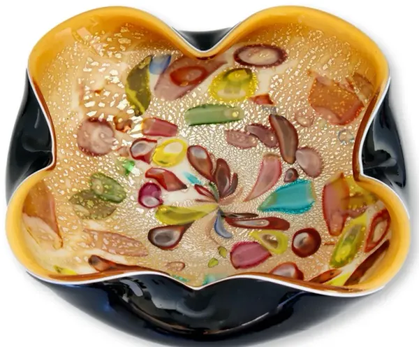 1960s Black Cased Murano Glass Bowl - The Queens Landing