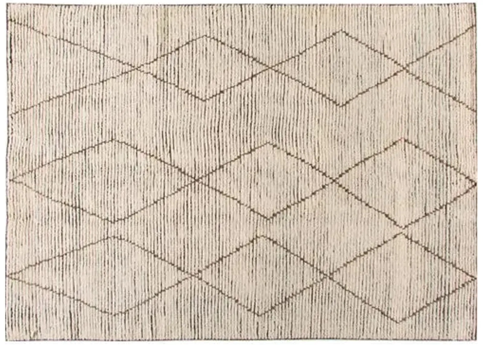 Baha Hand-Knotted Rug - White/Brown - STARK - Brown