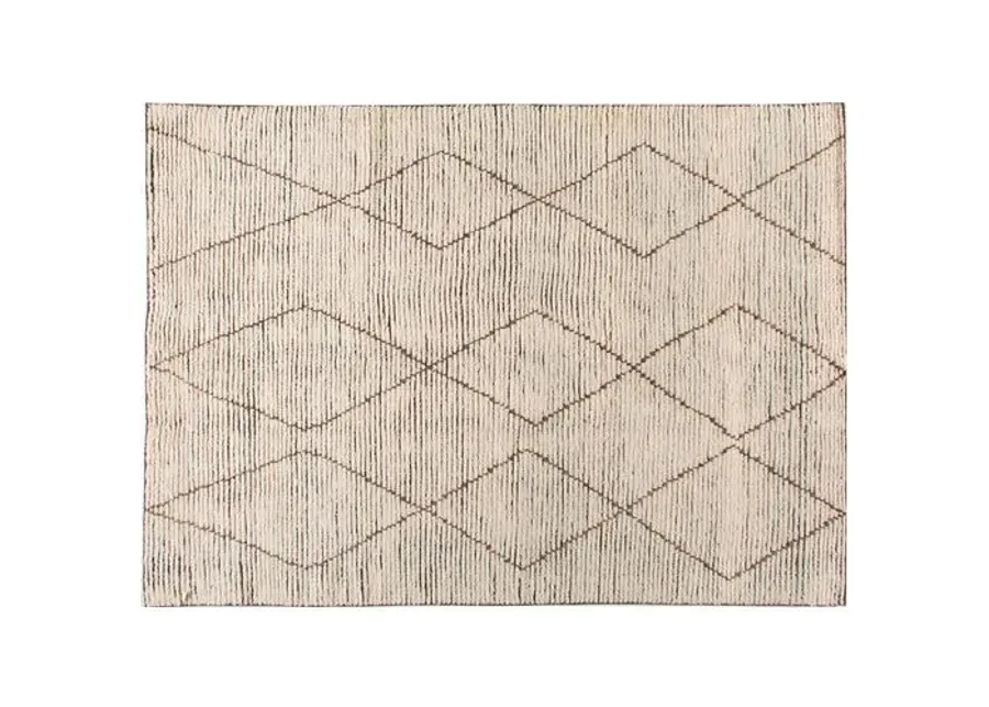 Baha Hand-Knotted Rug - White/Brown - STARK - Brown