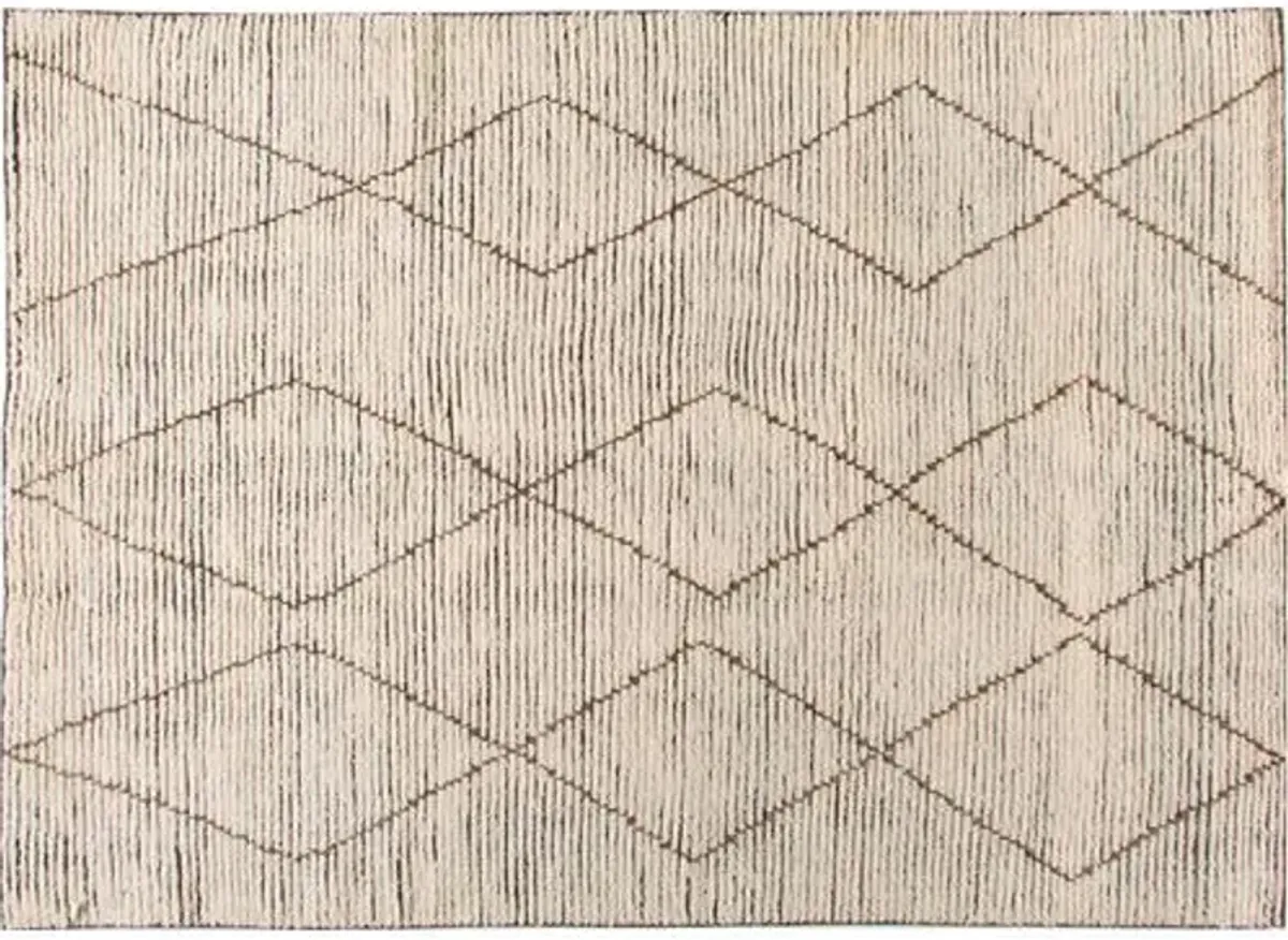 Baha Hand-Knotted Rug - White/Brown - STARK - Brown