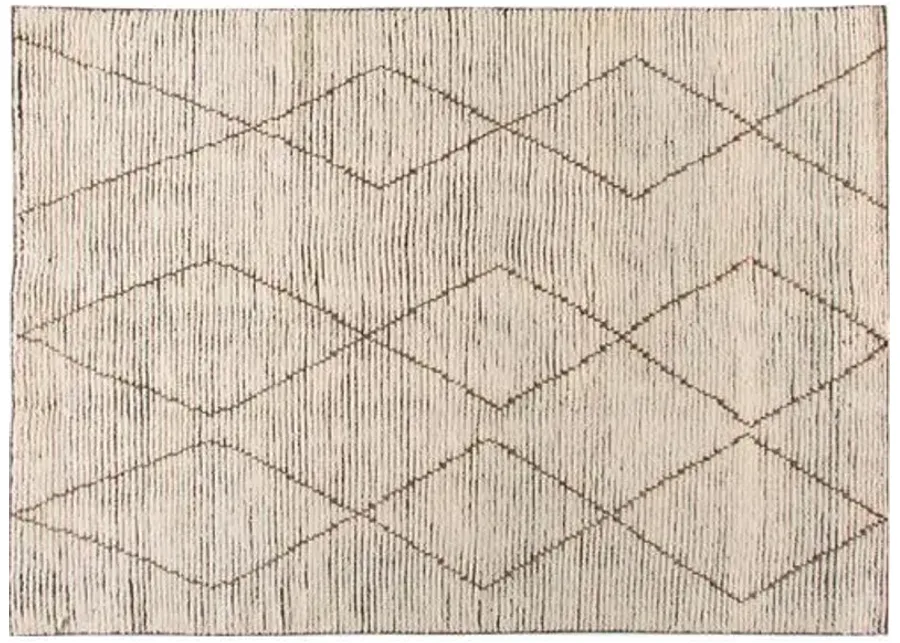 Baha Hand-Knotted Rug - White/Brown - STARK - Brown