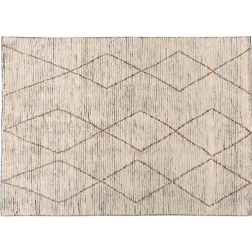 Baha Hand-Knotted Rug - White/Brown - STARK - Brown